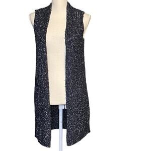 LOFT Outlet Loose Knit Navy Heathered Open Cardigan from LOFT Size Small